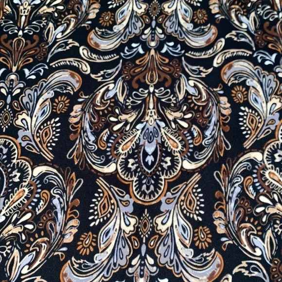 DANA BUCHMAN Paisley print hi low button cuff sleeves v-neck blouse NEW size L - Picture 3 of 11